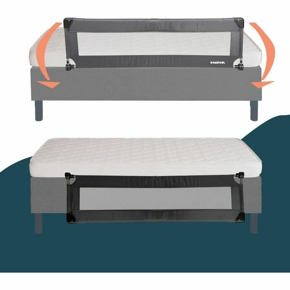 Zábradlí na postel Looping BL5003G 44 x 150 cm Šedý